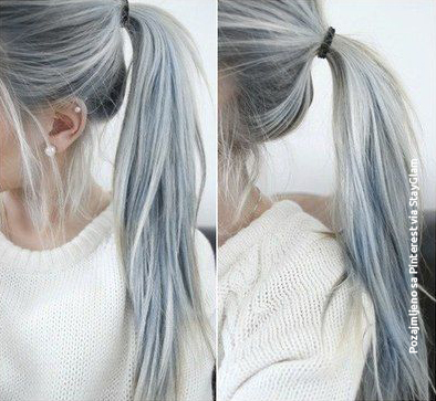 Pepeljasto-plavkasto-siva kosa